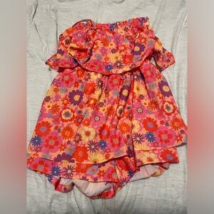 Kancun Babes Retro Floral Printed Romper Krista Horton X Pink Lily